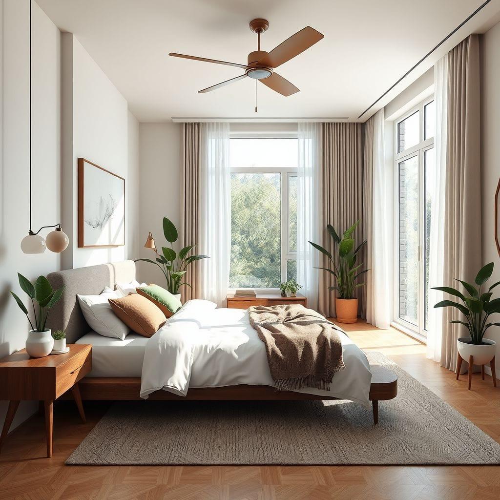 Midcentury Modern master bedroom - AI Generated