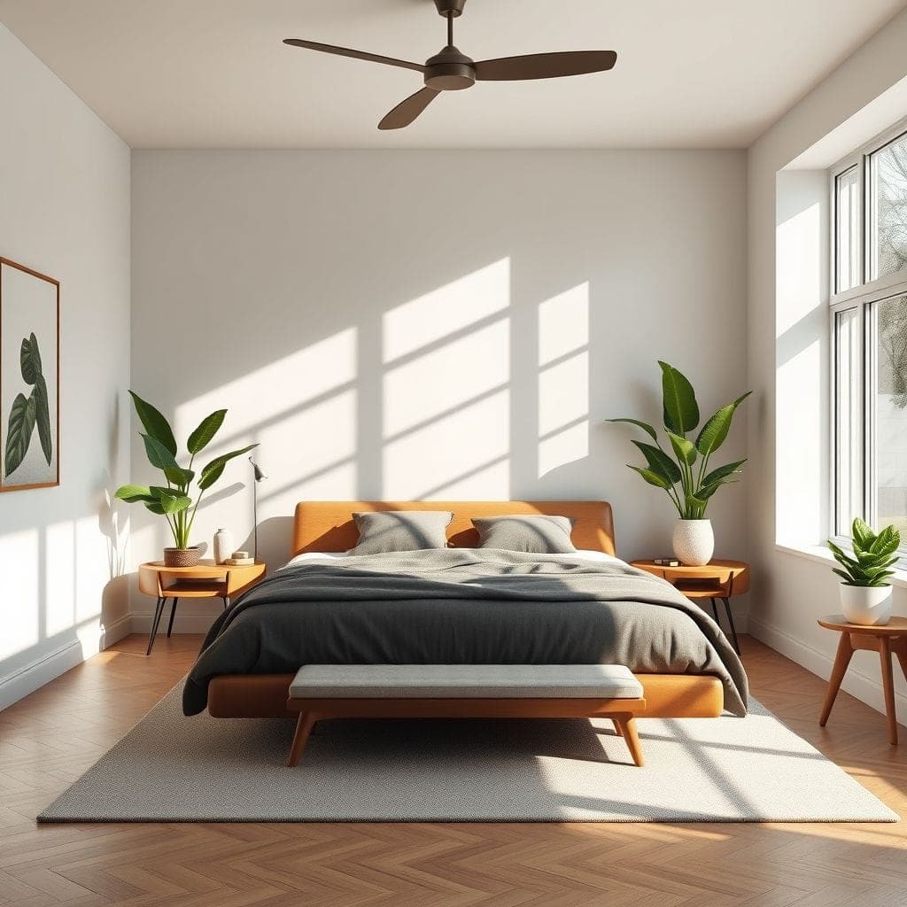Midcentury Modern master bedroom - AI Generated