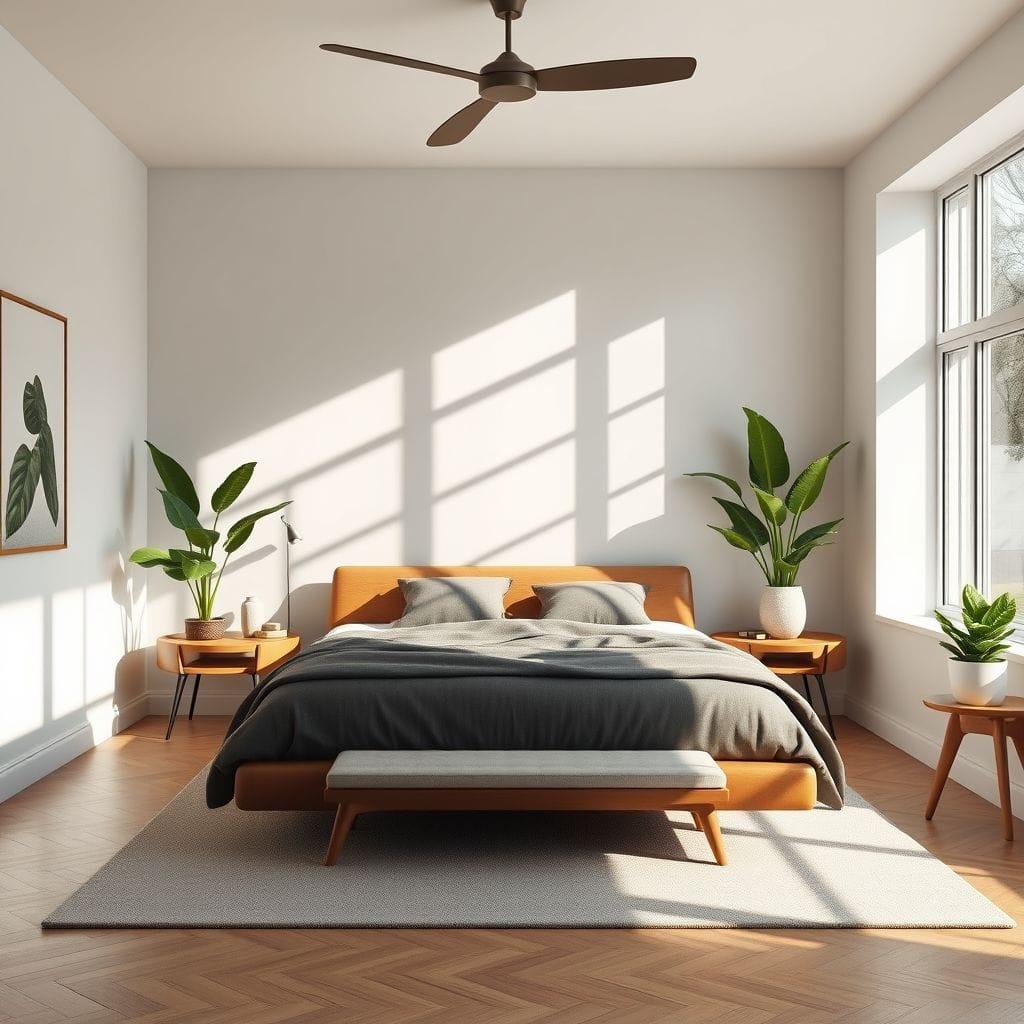 Midcentury Modern master bedroom - AI Generated