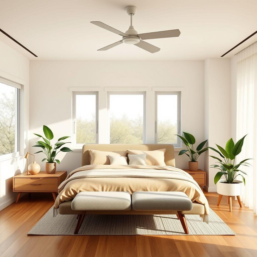 Midcentury Modern master bedroom - AI Generated