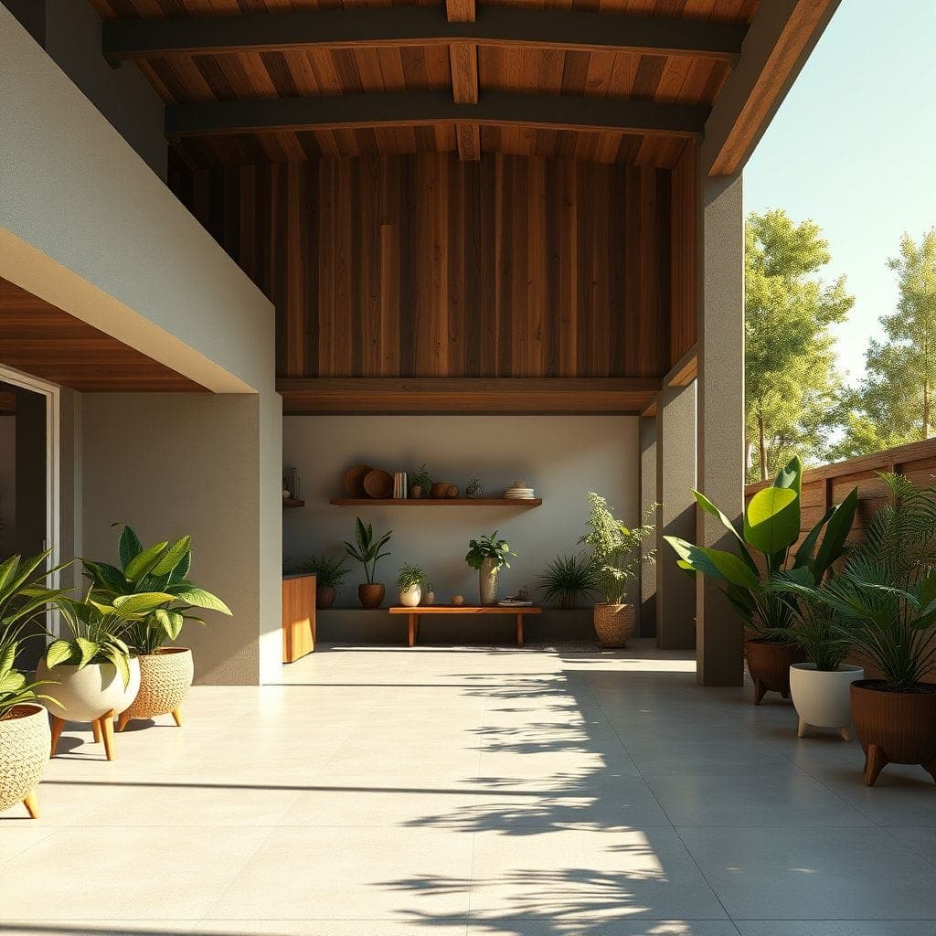 Midcentury Modern outdoor garage - AI Generated