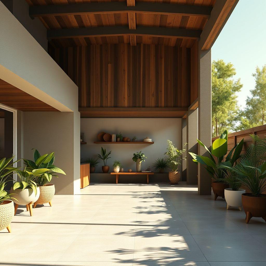 Midcentury Modern outdoor garage - AI Generated