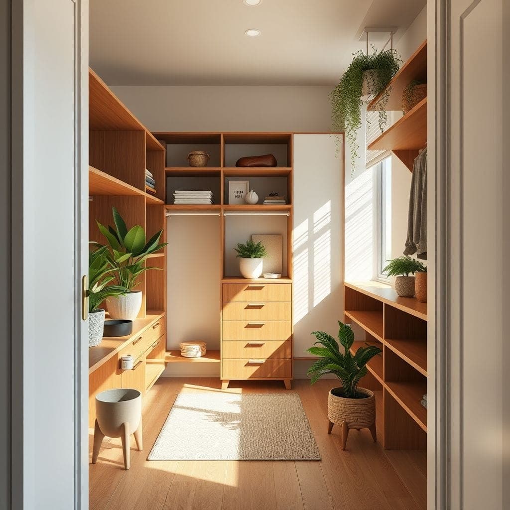 Midcentury Modern walk-in closet - AI Generated