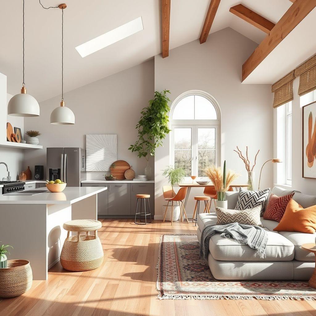 Modern Boho kitchen living combo - AI Generated