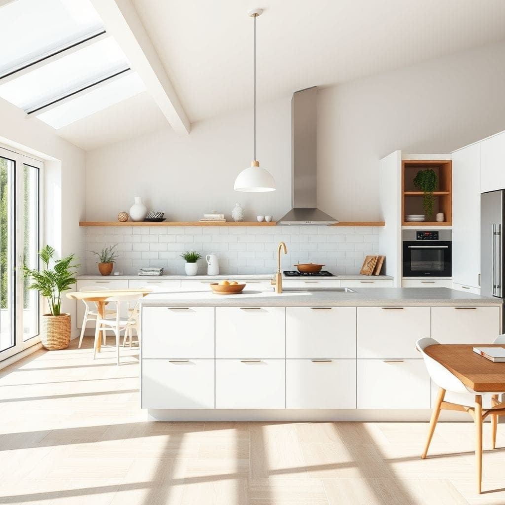 Scandinavian kitchen living combo - AI Generated