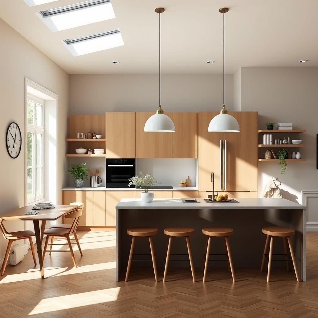Scandinavian kitchen living combo - AI Generated