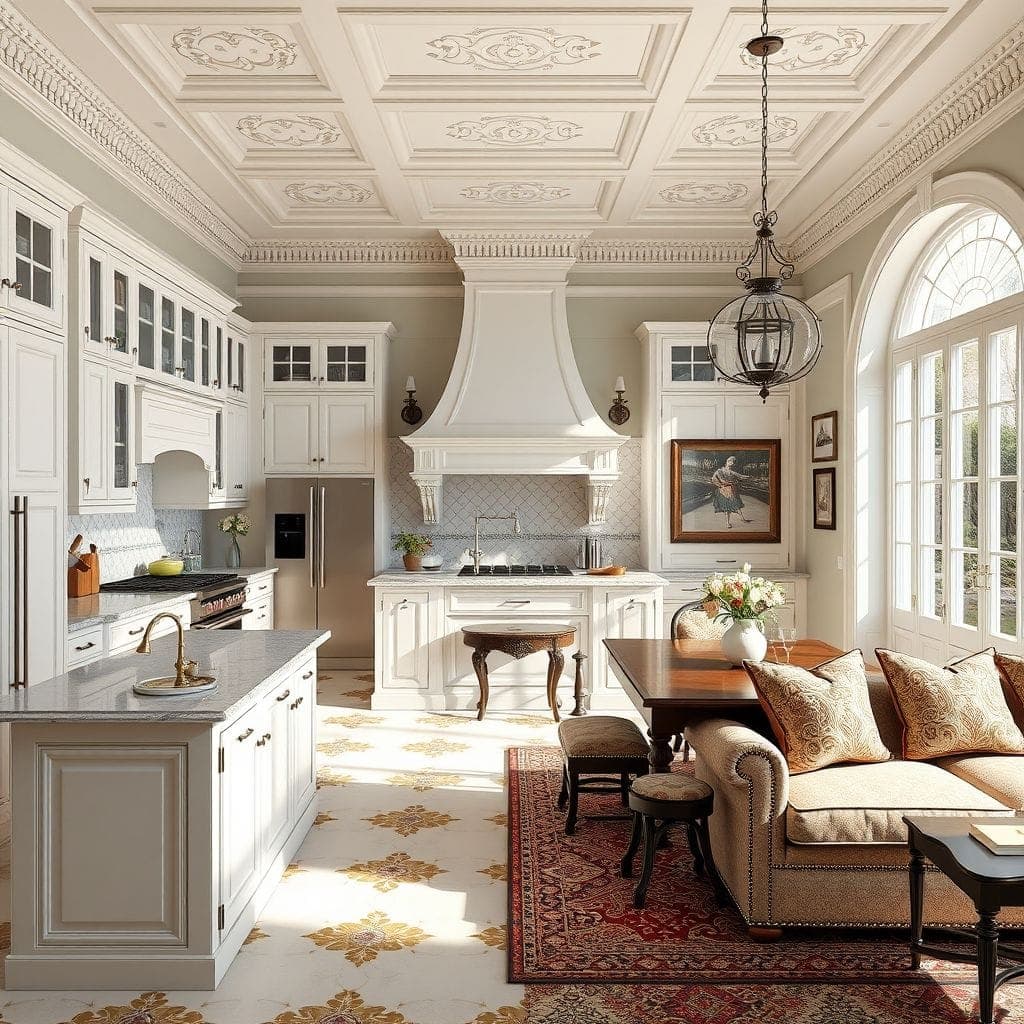 Traditional kitchen living combo - AI Generated