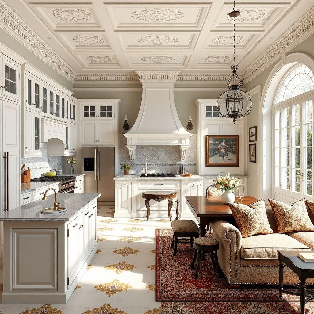 Traditional kitchen living combo - AI Generated