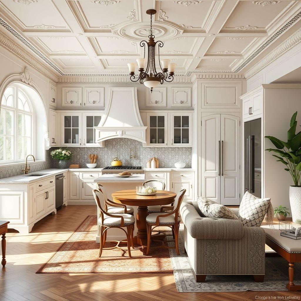 Traditional kitchen living combo - AI Generated