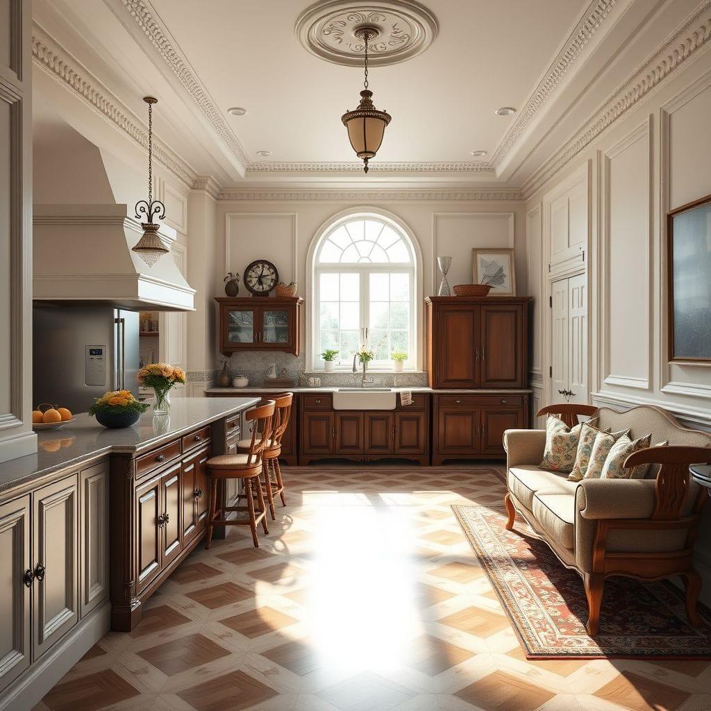 Traditional kitchen living combo - AI Generated