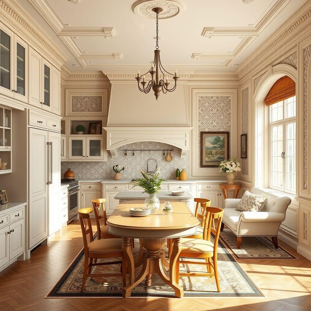 Traditional kitchen living combo - AI Generated